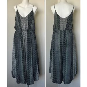 Ecote Black & White Wide Leg Halter Romper M